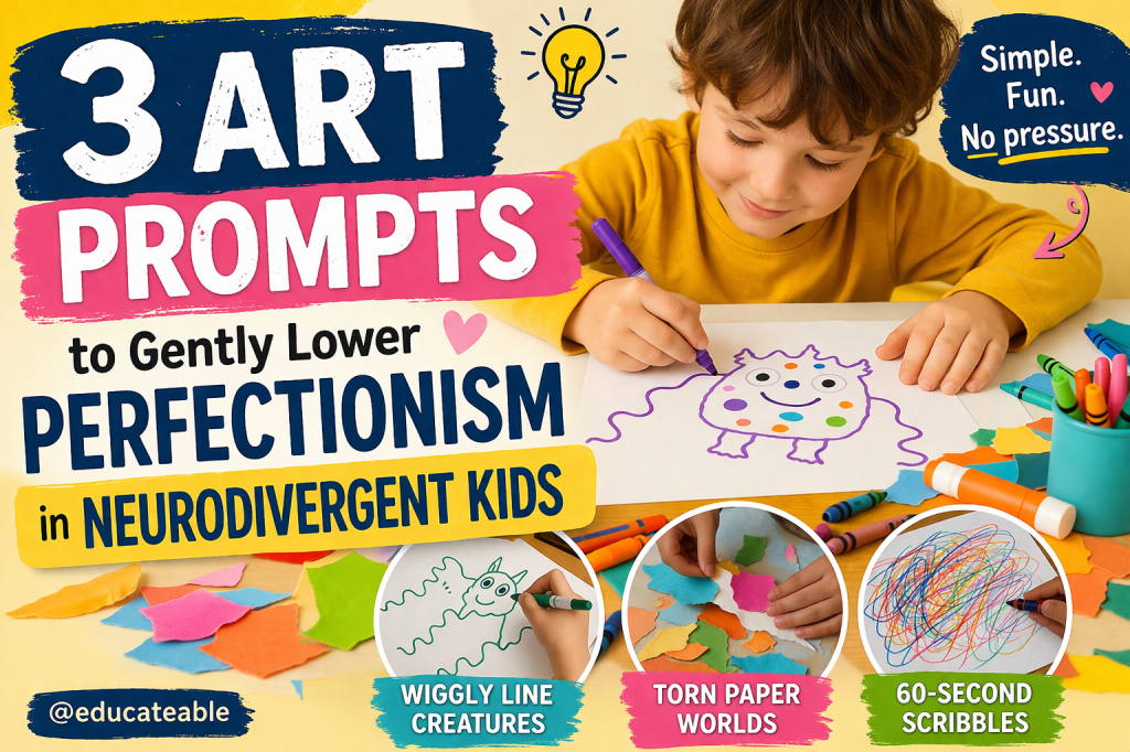 3 Art Prompts to Gently Lower Perfectionism in Neurodivergent&nbsp;Kids