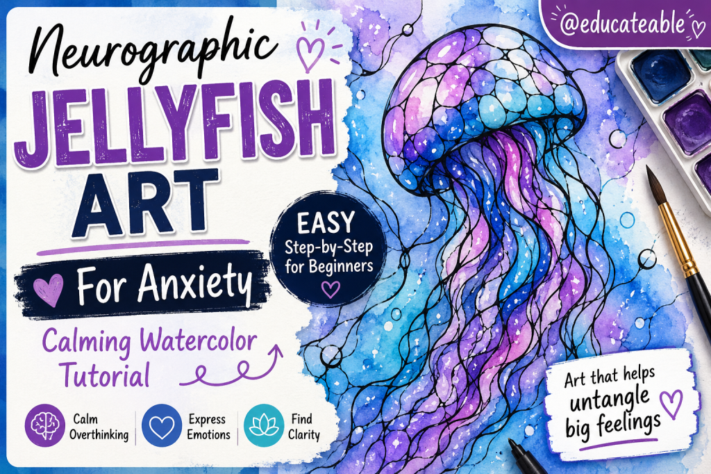 Neurographic Jellyfish Art for Anxiety: A Calming Watercolour Exercise for Overthinking and Emotional&nbsp;Release