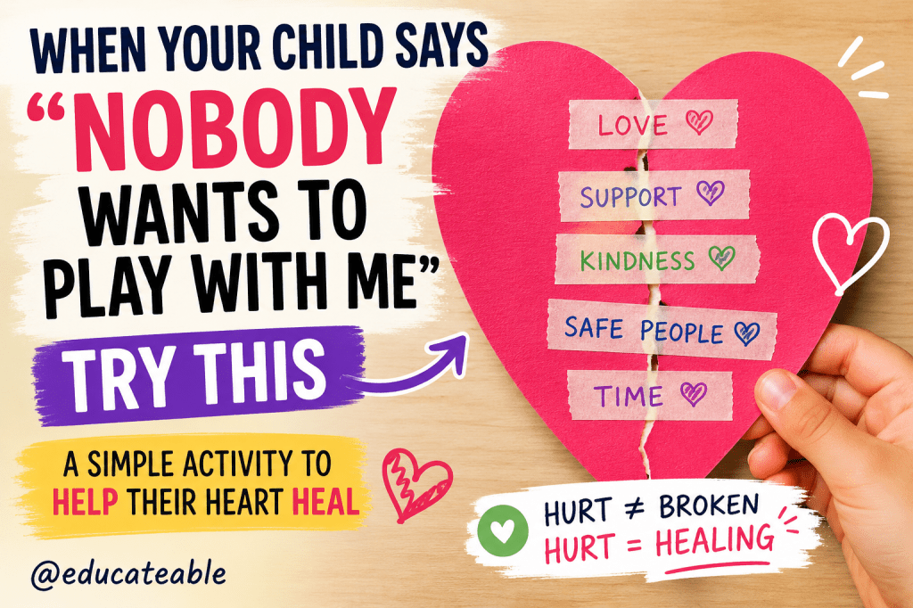 When Your Child Says “Nobody Wants to Play With Me”: A Creative Healing Heart Activity for Friendship&nbsp;Struggles