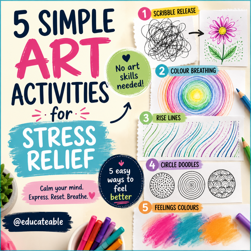 5 Simple Art Activities for Stress Relief: Creative Ways to Slow Down and&nbsp;Reconnect
